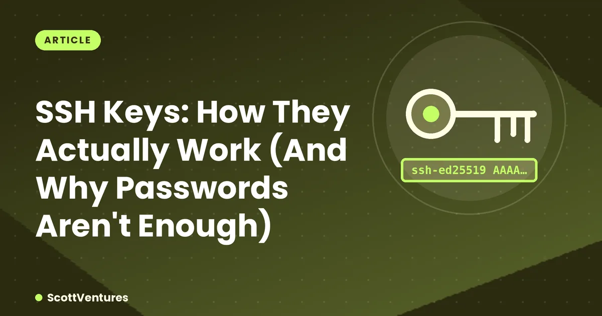 Cover: SSH Keys: How They Actually Work (And Why Passwords Aren't Enough)