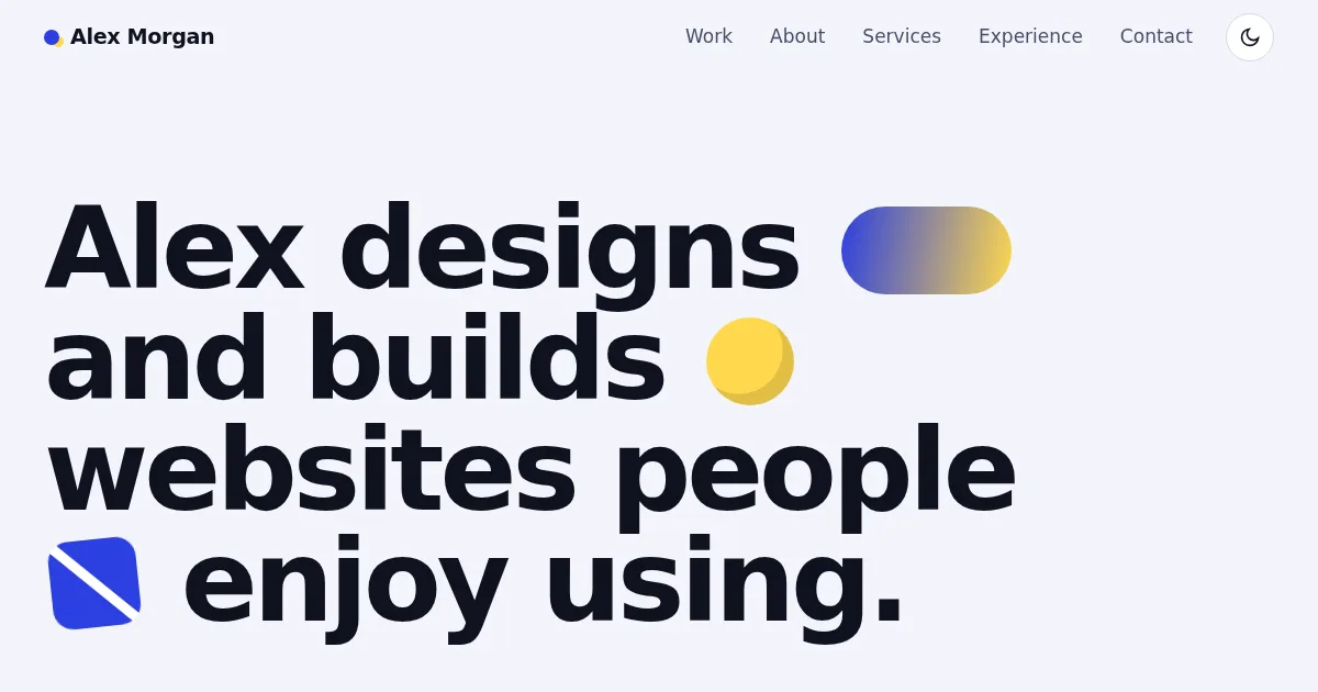 Folio website template preview