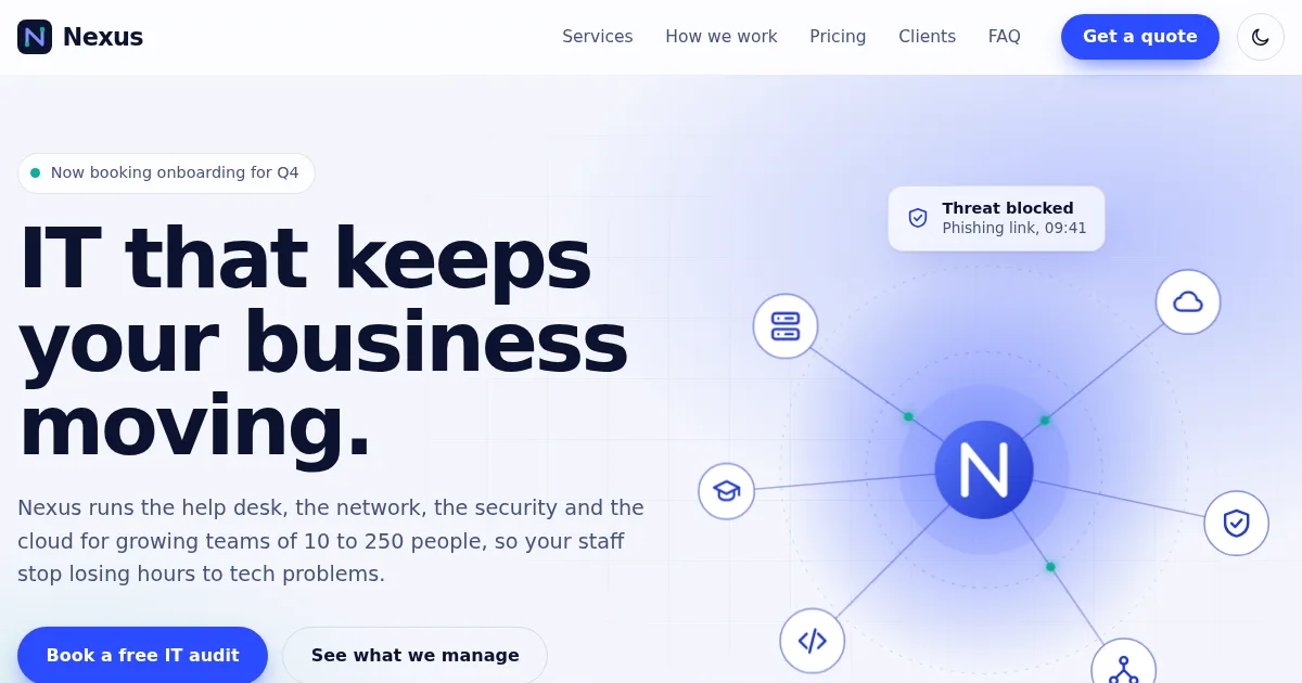 Nexus website template preview